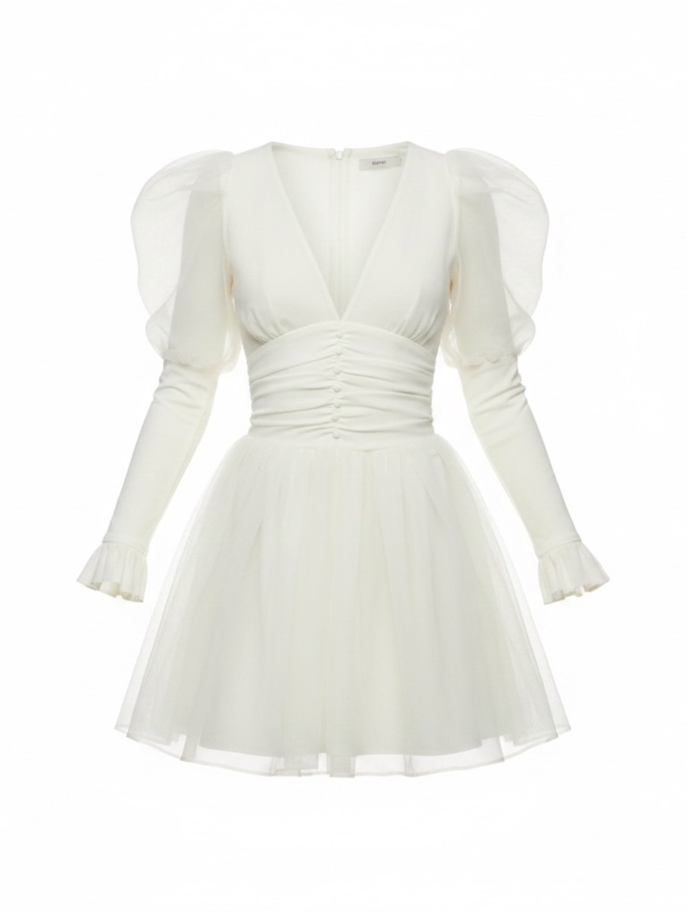 Sugar Thrillz Ivory Organza Mini Dress